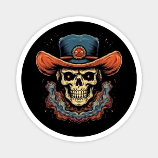 Cowboy Magic Voodoo Witch Doctor Skull Magnet